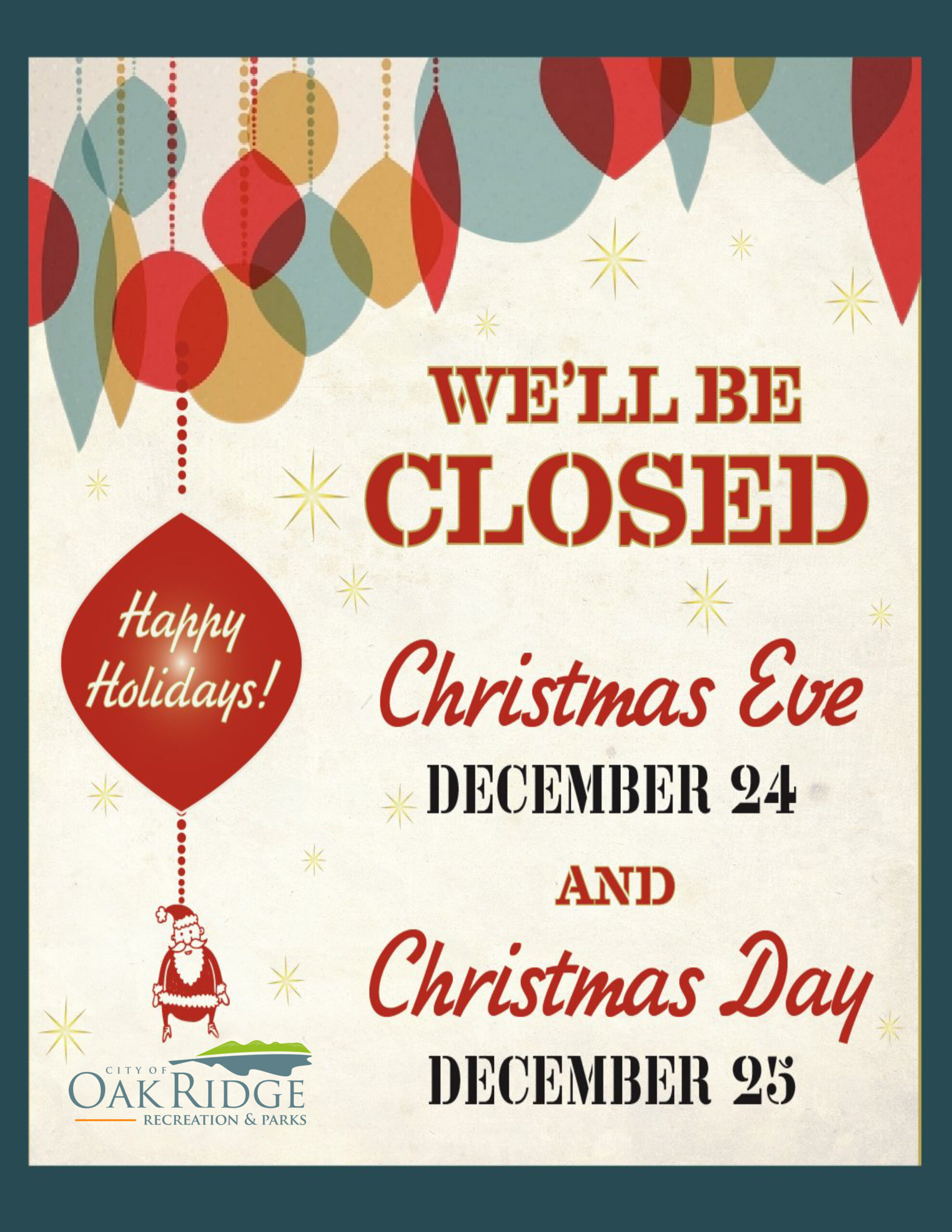 Closed for Christmas Holiday