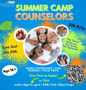 Summer Camp Counselor Positions Open