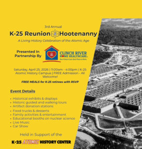 K-25 Reunion Saturday, April 25!